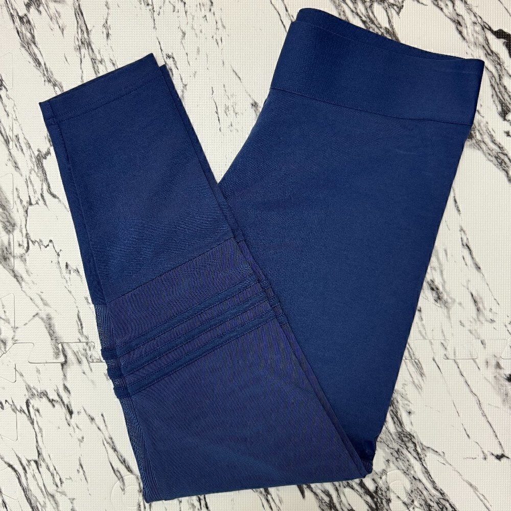 NWOT - Adidas Dark Blue Mesh leggings, Size L